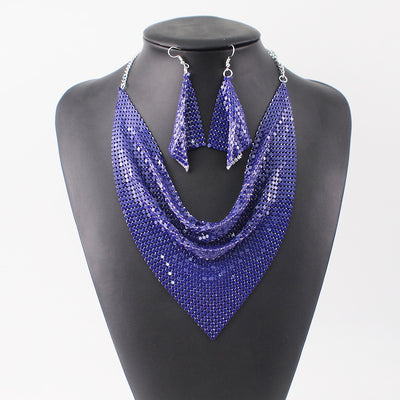 Collar de Seda con Lentejuelas - Conjunto Falso Collar Collar - Image 7