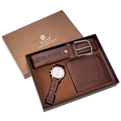 Conjunto Combo Cinturón de Cuero, Cartera y Reloj para Hombre - Image 6