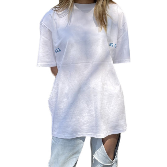 Playera Casual Suelta con Estampado en Espalda