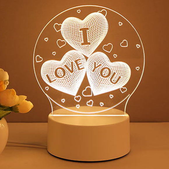 Lámpara LED 3D Acrílica USB Neon - Decoración Luminosa para Hogar