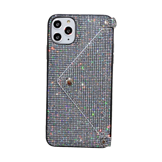 Funda Lujo Lentejuelas Billetera Tarjetas con Cordón para Huawei P40Pro