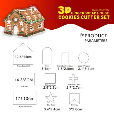 Molde 3D de Acero Inoxidable para Galletas de Casa de Jengibre Navideña - Image 5