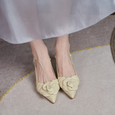 Sandalias Elegantes de Punta Afilada con Hebilla y Flor Bordada - Image 10