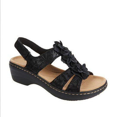 Sandalias Casuales con Cuña Hueca y Flores Boca de Pez - Image 12