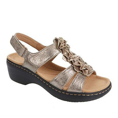 Sandalias Casuales con Cuña Hueca y Flores Boca de Pez - Image 10