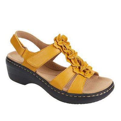 Sandalias Casuales con Cuña Hueca y Flores Boca de Pez - Image 4