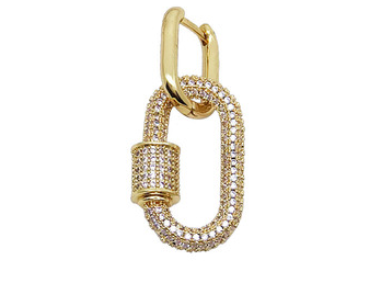 Aretes de Diamantes Completos tipo Carabiner