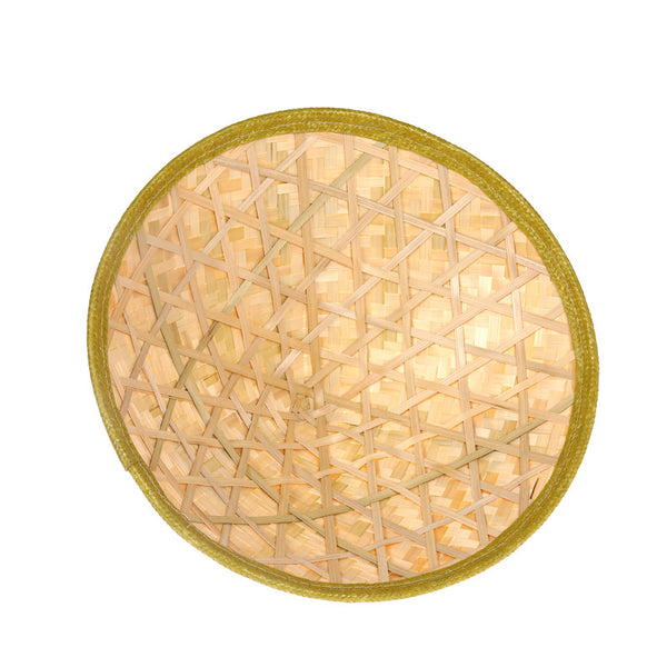 Sombrero de Paja Tejido a Mano con Hojas de Bambú