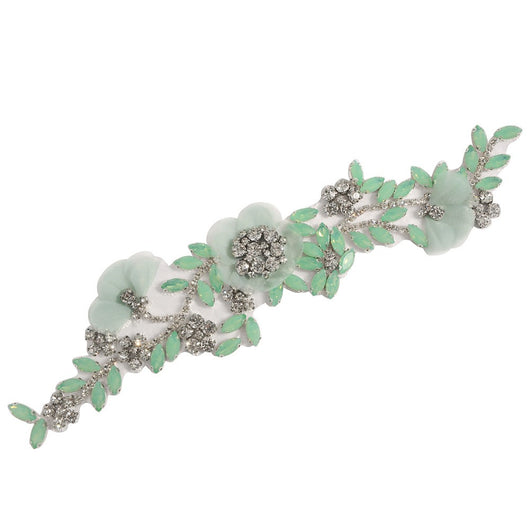 Cinturón Decorativo Verde con Cristales de Diamante - Diseño Artesanal - Image 7