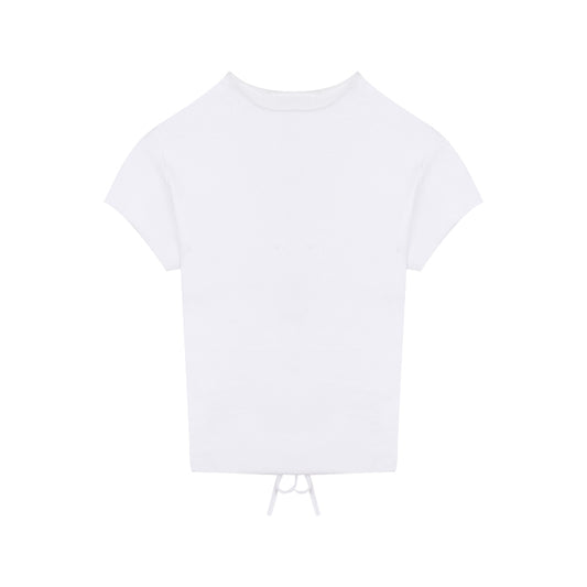 Top Blanco Corto Sin Espalda Ajustado Moderno