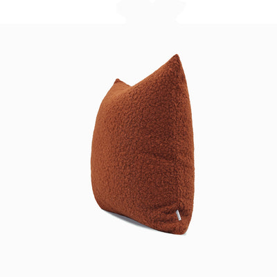 Cojín Cuadrado de Lana Sintética Caramelo Naranja - Almohada Decorativa Nórdica para Sala - Image 9