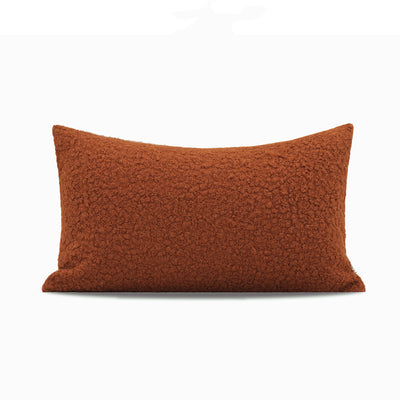 Cojín Cuadrado de Lana Sintética Caramelo Naranja - Almohada Decorativa Nórdica para Sala - Image 7