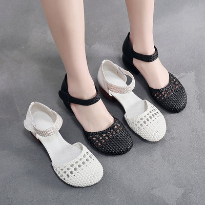 Sandalias Tejidas Casuales para Mujer con Detalles Perforados - Image 7