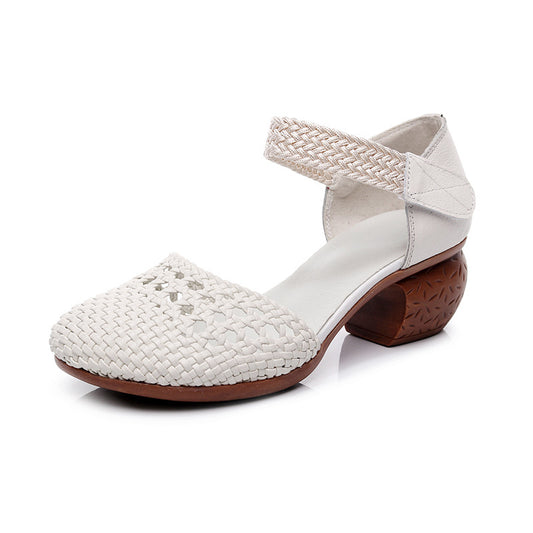 Sandalias Tejidas Casuales para Mujer con Detalles Perforados - Image 2