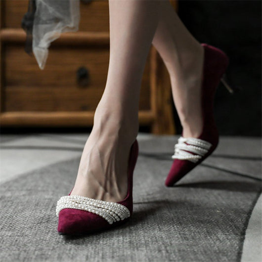 Tacones Altos de Cuero de Oveja para Mujer - Stiletto Elegante Estilo Europeo - Image 10