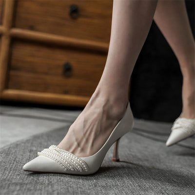 Tacones Altos de Cuero de Oveja para Mujer - Stiletto Elegante Estilo Europeo - Image 3