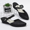 Zapatos de Tacón Cuña Grueso con Punta Afilada - Pantuflas de Tacón Medio