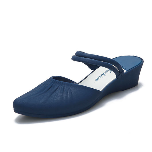 Zapatos de Tacón Cuña Grueso con Punta Afilada - Pantuflas de Tacón Medio - Image 5