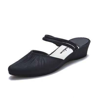 Zapatos de Tacón Cuña Grueso con Punta Afilada - Pantuflas de Tacón Medio - Image 6