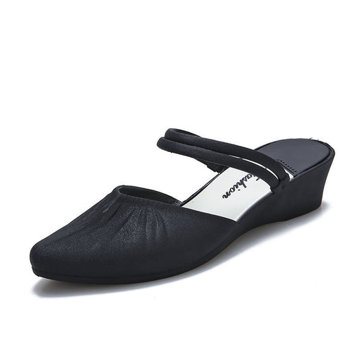 Zapatos de Tacón Cuña Grueso con Punta Afilada - Pantuflas de Tacón Medio - Image 6