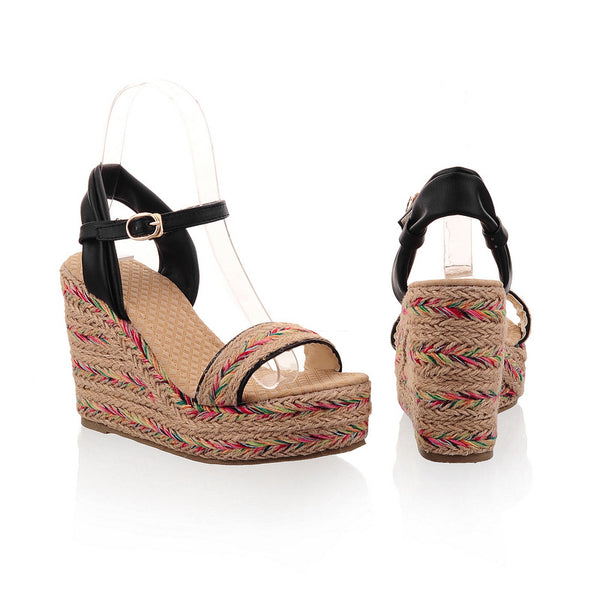 Sandalias de Cuña Boho Chic - Estilo Étnico para Mujer