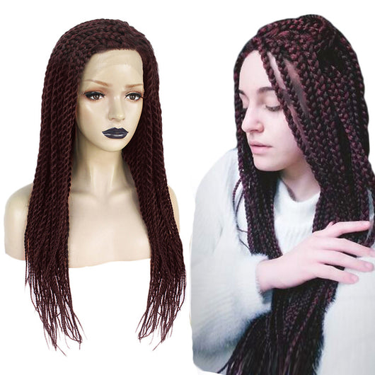 Peluca de Encaje Frontal Fibra Química - Trenzas Rock y Dirty