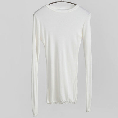Blusa Transparente Manga Larga Cuello Redondo - Top Fino Versátil - Image 6