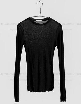 Blusa Transparente Manga Larga Cuello Redondo - Top Fino Versátil - Image 7
