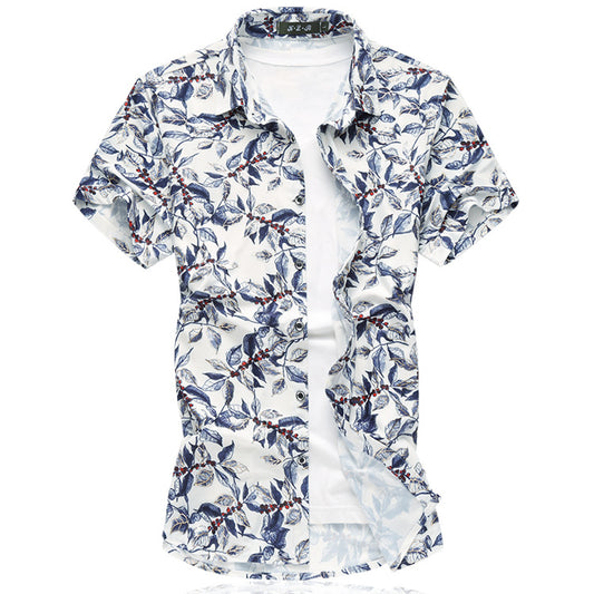 Camisa de Verano Manga Corta para Hombre Talla Grande