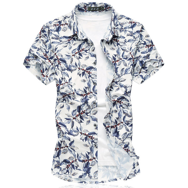 Camisa de Verano Manga Corta para Hombre Talla Grande