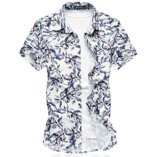 Camisa de Verano Manga Corta para Hombre Talla Grande