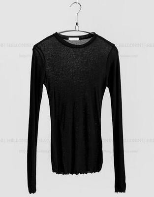 Blusa Transparente Manga Larga Cuello Redondo - Top Fino Versátil - Image 4