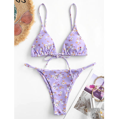 Bikini Halter Tie Dye con Diseño Anudado