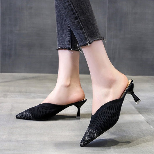 Sandalias de Tacón Stiletto Tejidas con Punta Afilada - Elegancia y Comodidad - Image 6