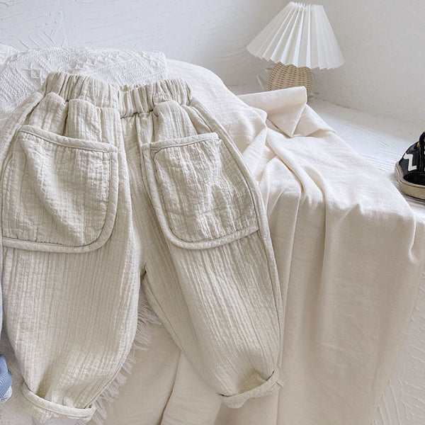Pantalones Casuales de Algodón y Lino para Niños y Niñas