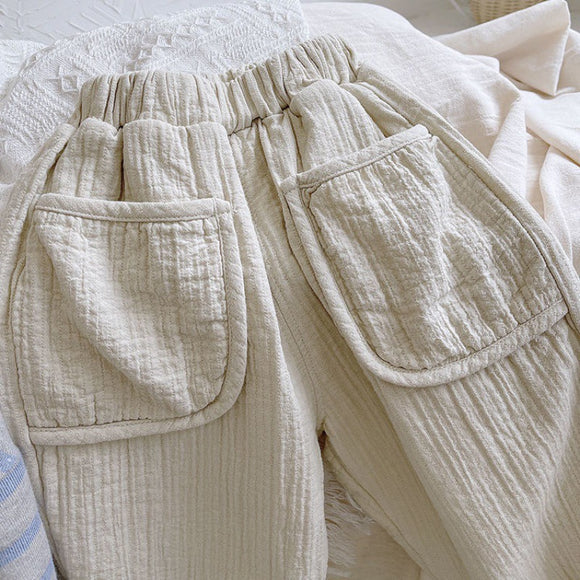 Pantalones Casuales de Algodón y Lino para Niños y Niñas