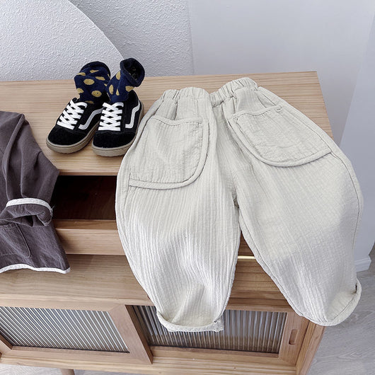 Pantalones Casuales de Algodón y Lino para Niños y Niñas - Image 4