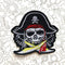 Parche Bordado Calavera Motociclista para Computadora