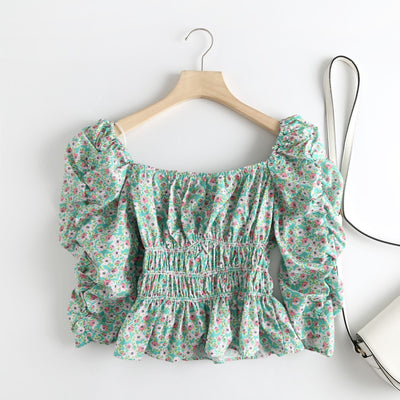 Blusa Larga Estampado Floral Cuello Cuadrado para Mujer - Image 8