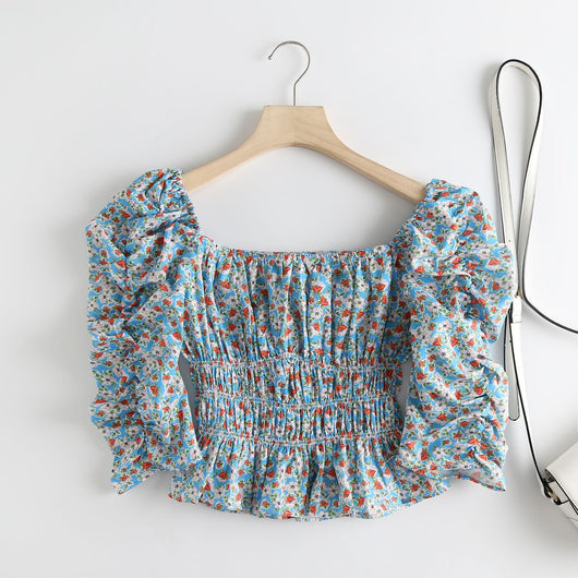Blusa Larga Estampado Floral Cuello Cuadrado para Mujer - Image 9
