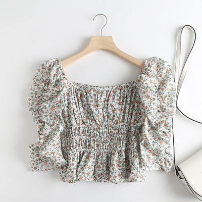 Blusa Larga Estampado Floral Cuello Cuadrado para Mujer - Image 3
