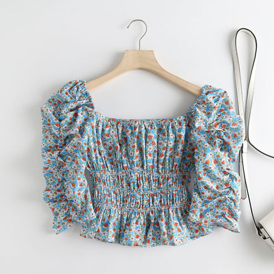 Blusa Larga Estampado Floral Cuello Cuadrado para Mujer - Image 4