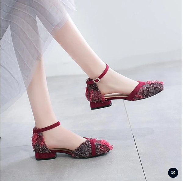 Zapatos Planos para Mujer con Tira al Tobillo y Tacón Bajo Dorsay