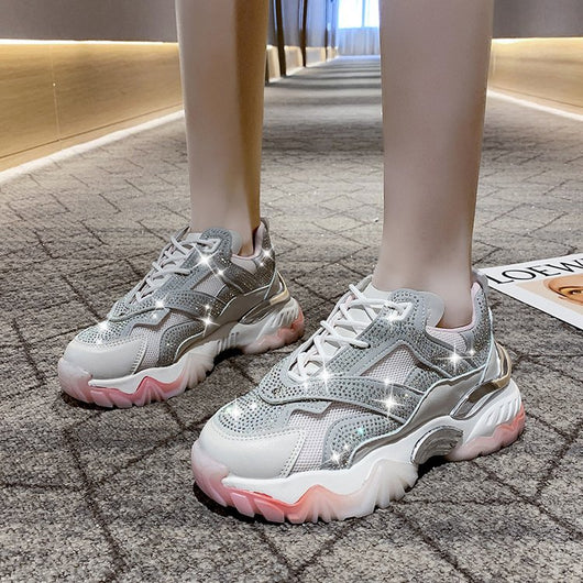 Zapatillas Deportivas Casuales Estilo Hada con Strass Transpirables - Image 3