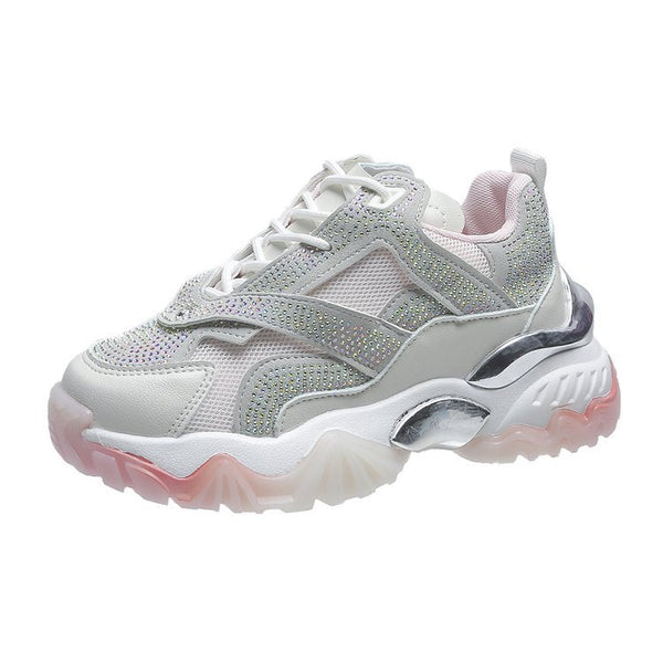 Zapatillas Deportivas Casuales Estilo Hada con Strass Transpirables