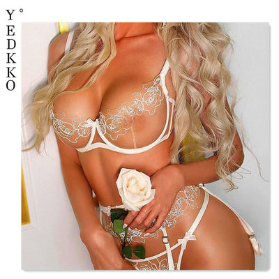 Conjunto de Lencería Sensual Transparente de Malla Ultrafina - Image 7