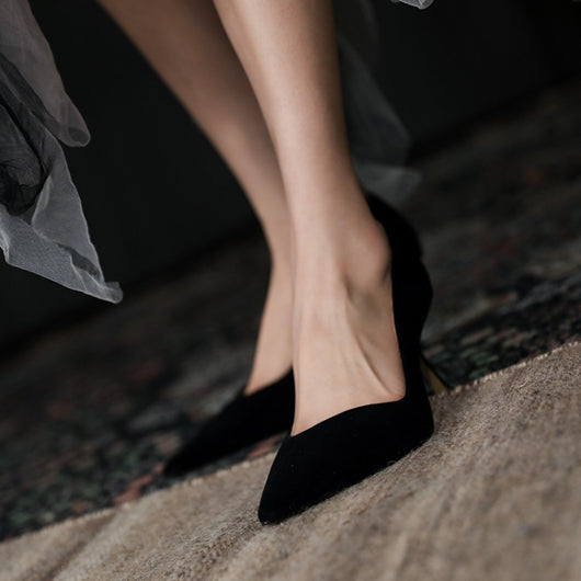 Tacones Stiletto Puntiagudos de Piel de Cordero 7cm para Mujer - Image 4