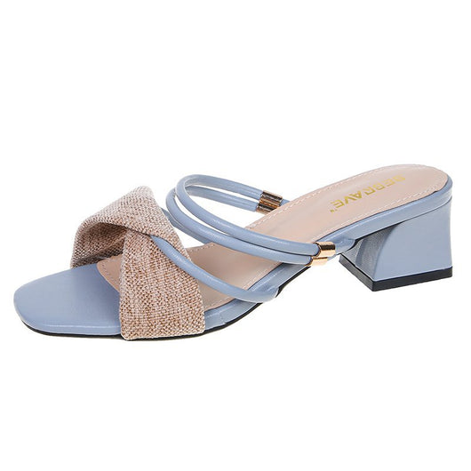 Sandalias de Moda con Tacón Grueso y Punta Cuadrada para Mujer - Image 9