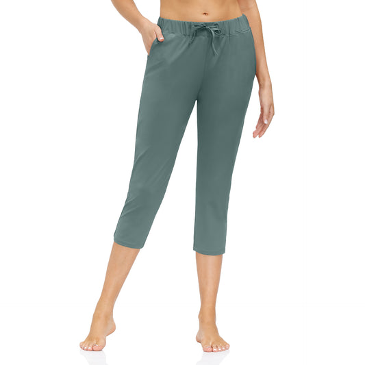 Pantalones Yoga Ajustados con Bolsillos - Cintura Baja Capri - Image 2
