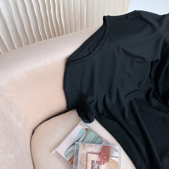 Camiseta Slim Fit Mujer Manga Corta Color Puro